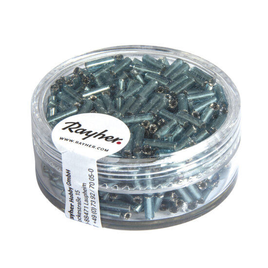 Rayher Glasstiften 7/2 mm. met zilverkern, doosje 15gr. Turksblauw