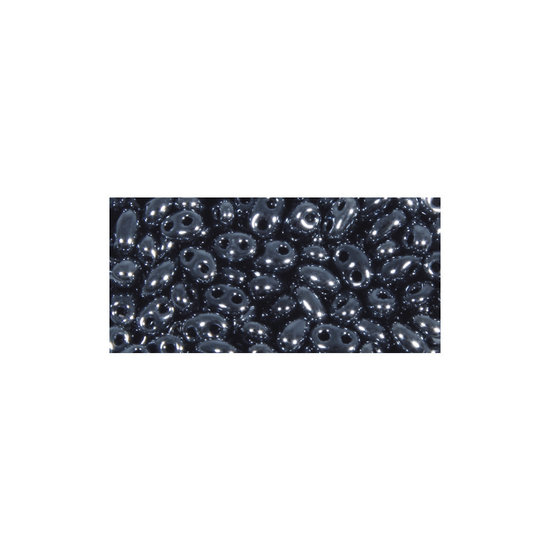 Rayher Twin-rocailles Dubbel gat 2,5x5mm. Doosje 14gr. Iriserend Antraciet