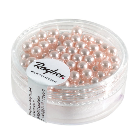 Rayher Renaissance-Glasparels 4 mm Doosje 85 st. Rose