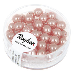 Renaissance-Glasparels 6mm Doosje 45 st. Schelp-Roze