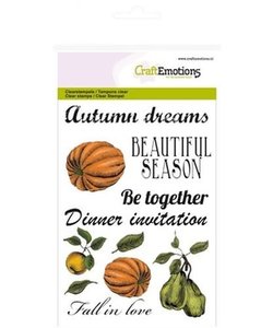 Craftemotions Clear stamp Autumn Pompoen en tekst