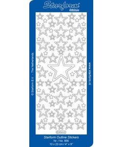 Starform Stickervel Kerststerren 10x23cm Goud nr. 856