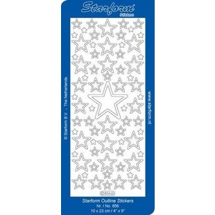 Starform Stickervel Kerststerren 10x23cm  Zilver nr. 856