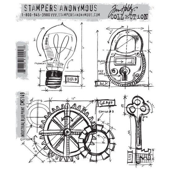 Tim Holtz Tim Holtz Cling Stamp Blueprint Industrial