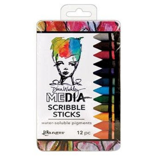 Dina Wakley Ranger Dina Wakley Media Scribble Sticks #2  12 stuks