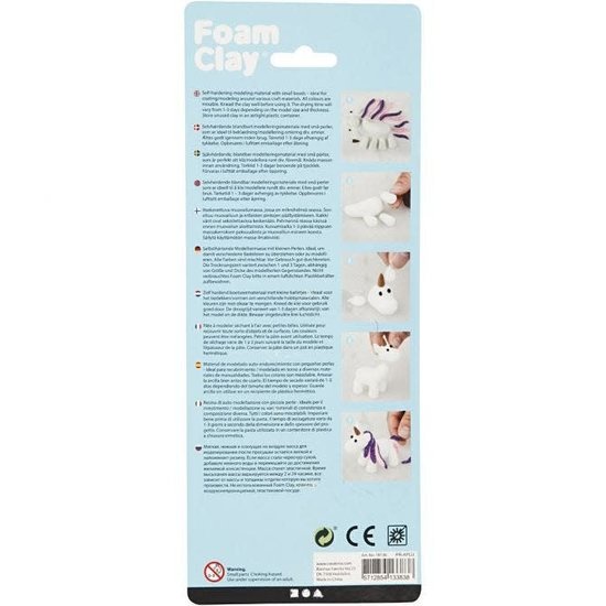 Creotime Foam Clay Glitter/metallic, Set Roze, Paars en Wit 3x14gr