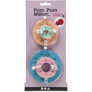 Pom Pom maker, d: 3,5 - 8,5 cm, 4 assorti
