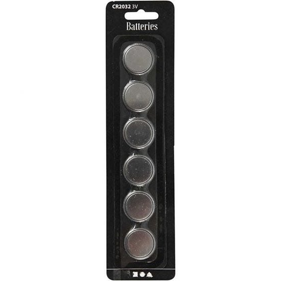 Creotime Batterijen CR2032 3V  d:20mm 6 stuks