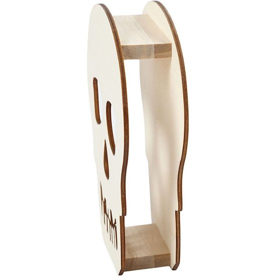 Creotime Houten Schedel / Doodskop H: 13,5 cm diepte 3 cm B: 11,5 cm