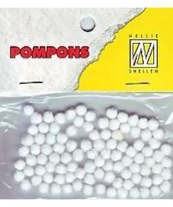 Nellie's Choice Pompons mini 3mm 100 st. Wit