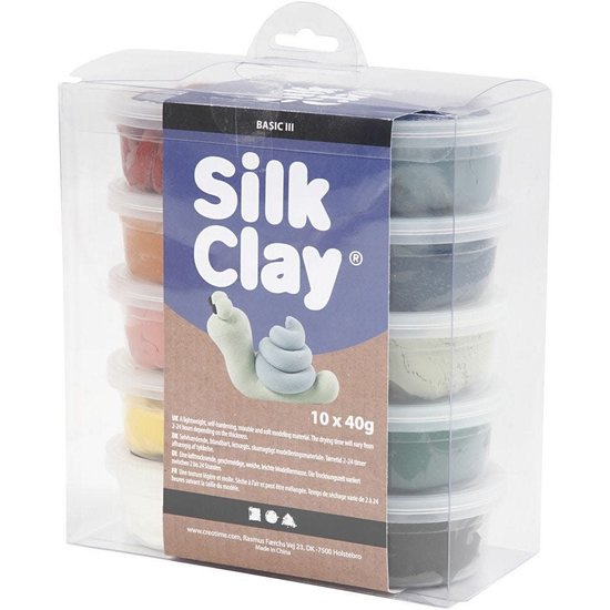 Creotime Silk Clay Set Pastelkleuren 10x40 gram
