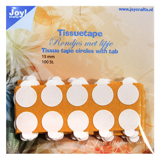 Joy Crafts Joy Crafts Tissue Tape rond 15mm. met treklipje 100st