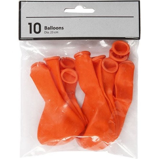 Creotime Ballonnen, oranje d:23cm 10 stuks
