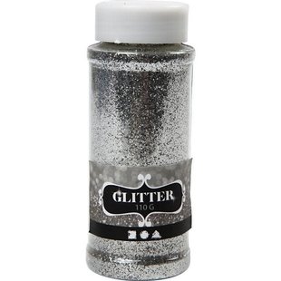 Glitter pot 110 gr. Zilver