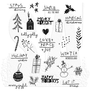 Tim Holtz Cling Stamp Seasonal Scribbles