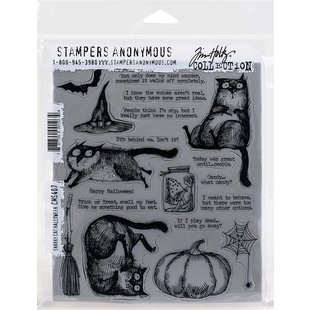 Tim Holtz Cling Stamp Snarky Cat Halloween