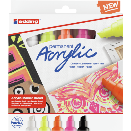 Edding Edding Acrylic marker Broad set/5 Neon