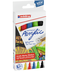 Edding Acrylic marker Medium set/5 Basic