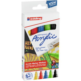 Edding Acrylic marker Medium set/5 Basic