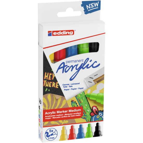Edding Edding Acrylic marker Medium set/5 Basic