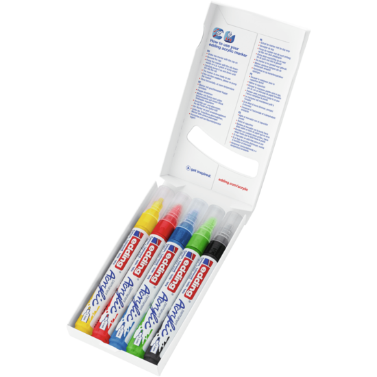 Edding Edding Acrylic marker Medium set/5 Basic