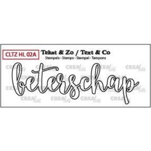 Crealies Stempel Tekst & Zo Beterschap omlijning 84 x 27 mm