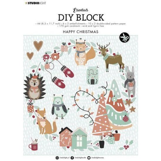 Studio Light Studio Light  Essentials DIY block A4 Happy Christmas Nr.12