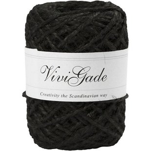 Natuurlijk hennepdraad 1-2 mm 30 mtr. Zwart