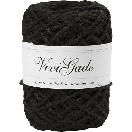 Vivi Gade Natuurlijk hennepdraad 1-2 mm 30 mtr. Zwart