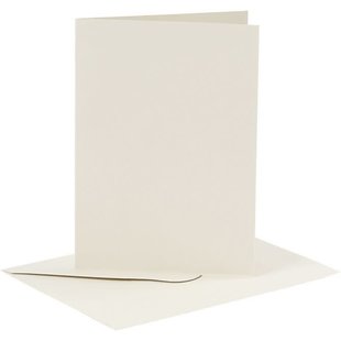 Kaarten en Enveloppen 10,5x15 cm. 6 st. Off-White