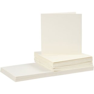 Kaarten & Enveloppen  Afmeting kaart 15x15cm 50st. Off white