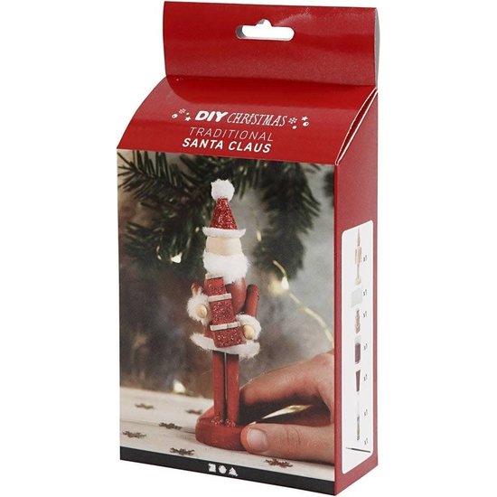 Creotime DIY Kit Christmas Kerstman (hout) H: 13.5 cm