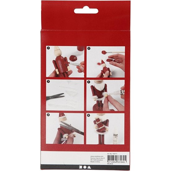 Creotime DIY Kit Christmas Kerstman (hout) H: 13.5 cm
