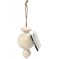 Creotime Houten Figuur Puntige Kerstbal h:7,5 x 4cm berkehout