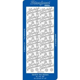 Starform Stickervel Hartelijk Gefeliciteerd 1 cursief 10x23cm Goud nr. 200