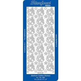 Starform Stickervel Kerstklokken 10x23cm Zilver nr. 855