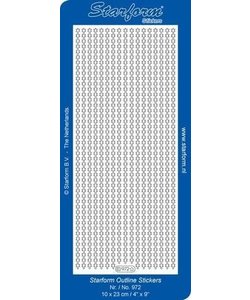 Starform Stickervel Randjes Kerst 10x23cm Zilver nr. 972