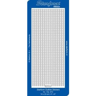 Starform Stickervel Randjes Kerst 10x23cm Zilver nr. 972