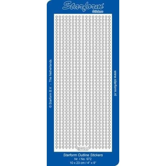 Starform Starform Stickervel Randjes Kerst 10x23cm Zilver nr. 972