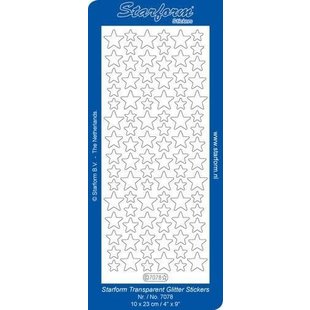 Starform Stickervel Sterren 10x23cm Transp. Glitter/Goud nr. 7078