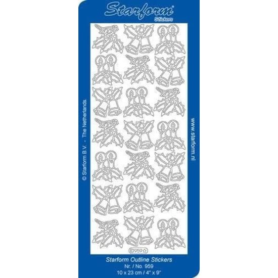 Starform Starform Stickervel Decoratie Kerst 10x23cm Zilver nr. 959