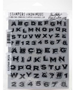 Tim Holtz Cling Stamp Blockprint alphabet