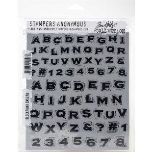 Tim Holtz Cling Stamp Blockprint alphabet