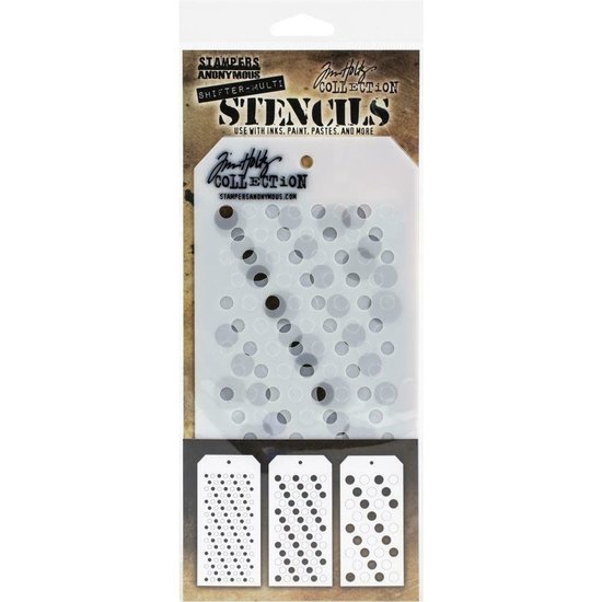 Tim Holtz Tim Holtz Layering Stencils Shifter Dots 4 1/8" x 8 1/2" 3 pcs.