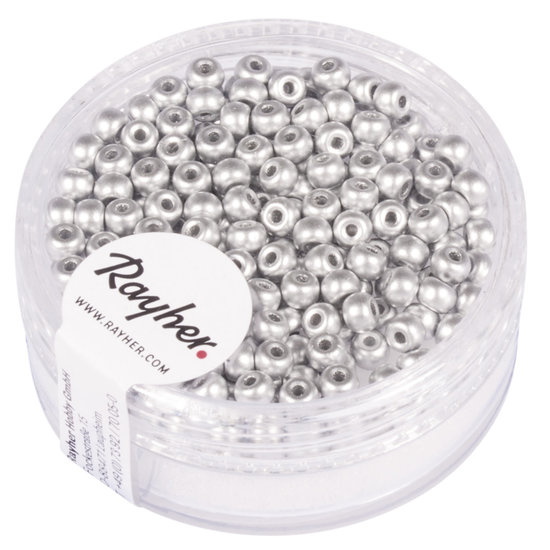 Rayher Rayher Rocailles Borduurkralen Metallic Mat 3mm 200 stuks Zilver