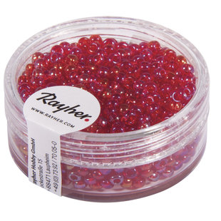 Rayher Rocailles Borduurkralen Transparant Luster 2,6mm rood 17g