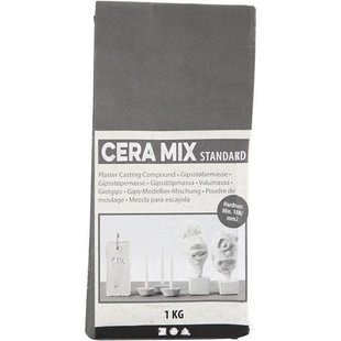 Cera-Mix Standaard gipsgietmix,  1kg lichtgrijs