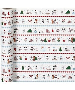 Cadeaupapier Kerst Polar Fun 80 gr. 70cm x 4 mtr