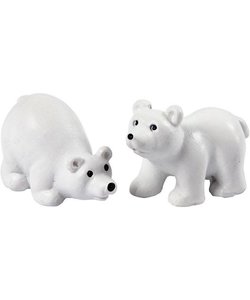 Mini ijsberen van hars, 2 st. 30x45 mm