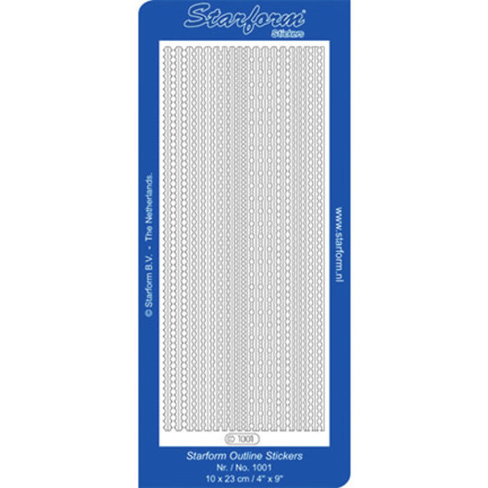 Starform Starform Stickervel Randjes 10x23cm Zilver nr. 1001